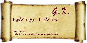 Györgyi Klára névjegykártya