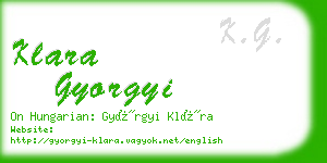 klara gyorgyi business card